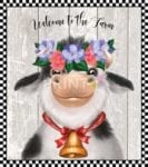 4595-cute-farmhouse-cow-with-flower-wreath Cute Farmhouse Cow with Flower Wreath Garden Flag