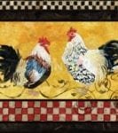 Vintage Farmhouse Roosters #6 Garden Flag