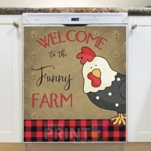 Welcome to the Funny Farm Rooster Dishwasher Magnet
