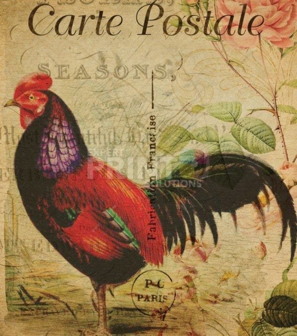 Carte Postale Vintage Rooster #2 Garden Flag