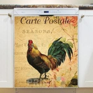 Carte Postale Vintage Rooster #3 Dishwasher Magnet
