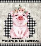 Cute Farmhouse Piglet Garden Flag