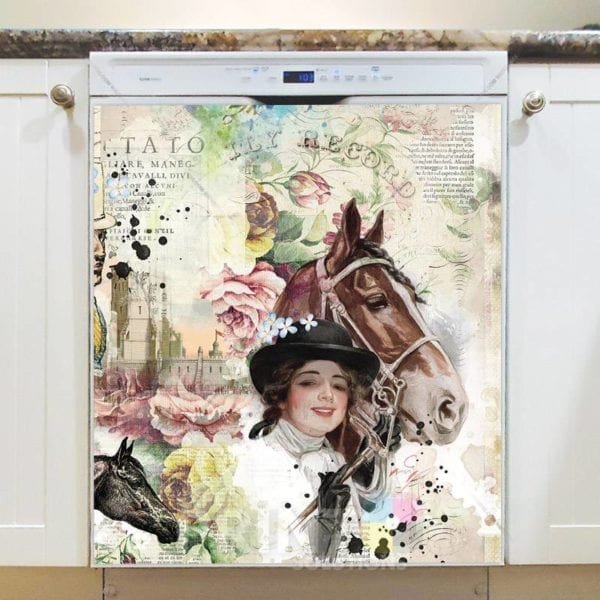 Vintage Kentucky Derby Shabby Chic Design #5 Dishwasher Magnet