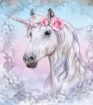 Unicorn with Pink Flowers Garden Flag