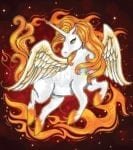 Fire Unicorn Pegasus Garden Flag