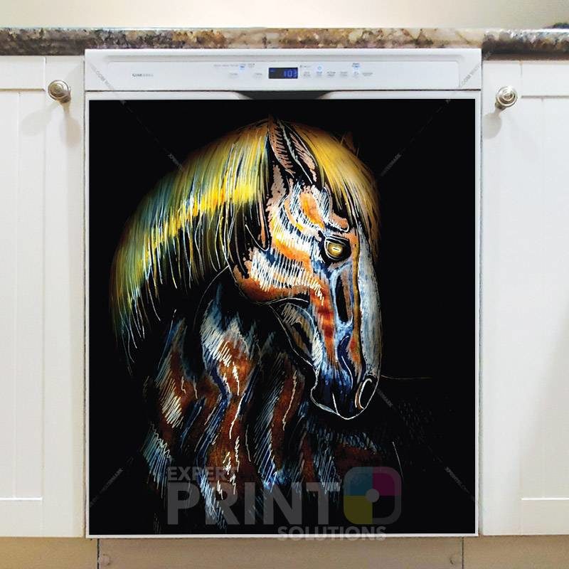 Painted Native Horse Dishwasher Magnet