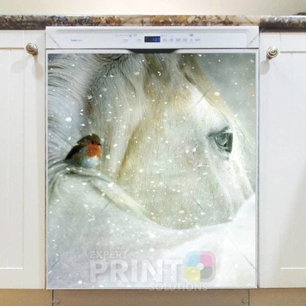 White Horse and Little Robin Dishwasher Magnet