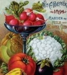 Vintage Retro Vegetable and Fruit Label #3 Garden Flag