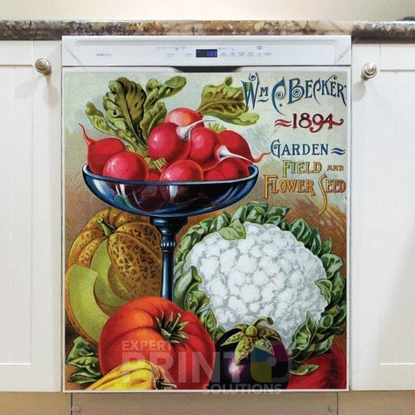 Vintage Retro Vegetable and Fruit Label #3 Dishwasher Magnet