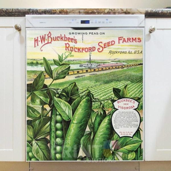 Vintage Retro Vegetable and Fruit Label #10 Dishwasher Magnet