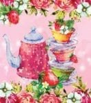 Pretty Teacups, Teapot and Flowers #1 Garden Flag