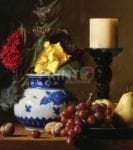 Still Life with Flowers, Fruit and Candle Garden Flag