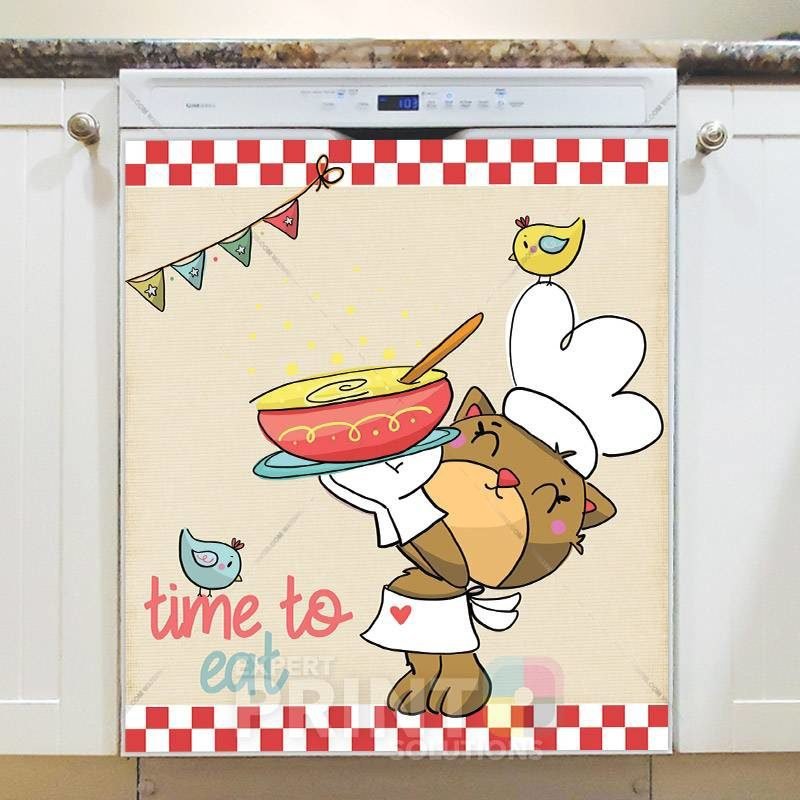 Cute Kitten Chef Dishwasher Magnet