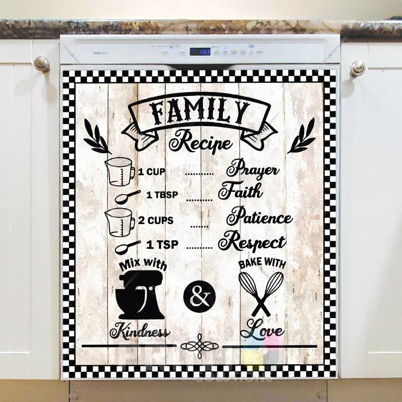 Cute Kitchen Family Recipe Dishwasher Magnet