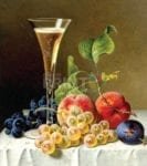 Still Life with Champagne Flute Garden Flag