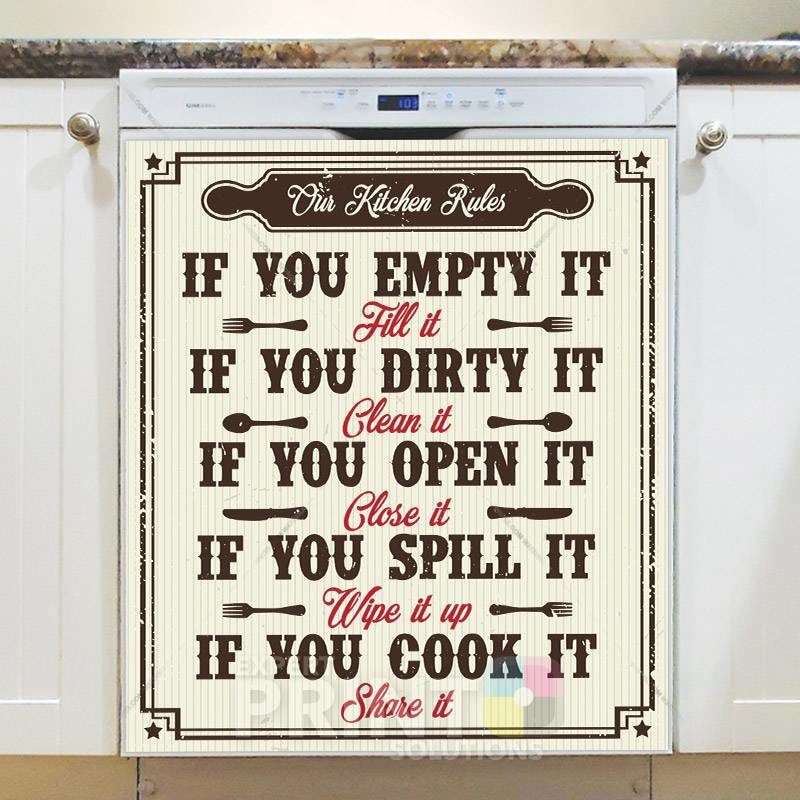 Kitchen Rules Dishwasher Magnet