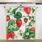 Strawberries on Wood Pattern Dishwasher Magnet
