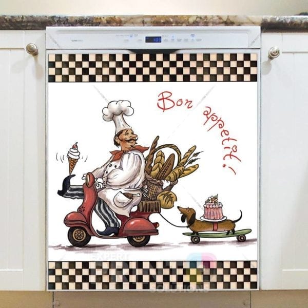 4825-cute-french-chef-with-a-dachshund-2-dishwasher-magnet Cute French Chef with a Dachshund #2 Dishwasher Magnet