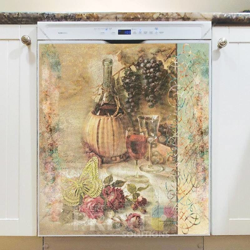 Rustic Tuscan Vintage Wine Design #2 Dishwasher Magnet