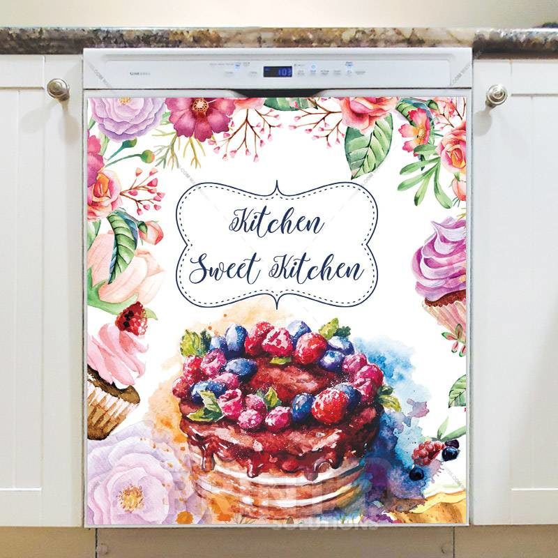 Cake, Cupcakes and Flowers Dishwasher Magnet