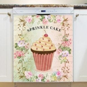 Vintage Cupcake Design #1 Dishwasher Magnet