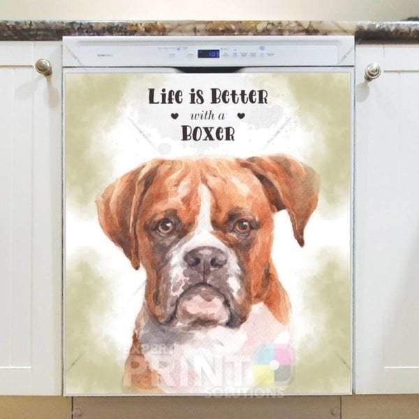 Life is Better with a Boxer Dishwasher Magnet