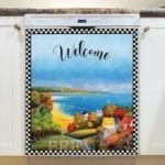 Colorful Italian Village Dishwasher Magnet