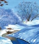 Frozen Winter Stream Garden Flag