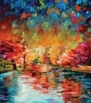 Colorful Autumn Lake Garden Flag