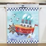 Summer Vacation on a Steamship Dishwasher Magnet