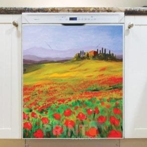 Tuscany Landscape with Poppies Dishwasher Magnet