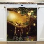 Magical Forest with Fireflies Dishwasher Magnet