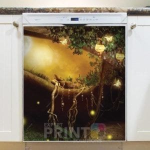 Magical Forest with Fireflies Dishwasher Magnet
