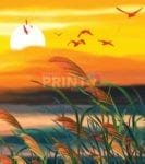 Sunset Over the Lake Garden Flag