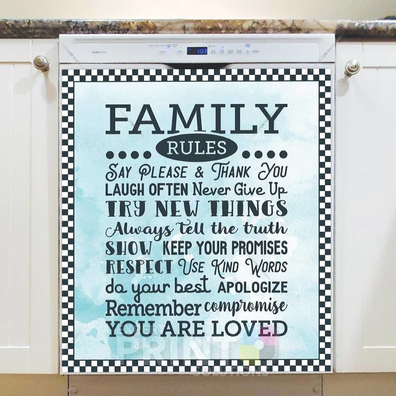 Family Rules Dishwasher Magnet
