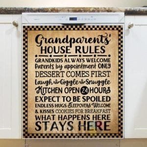 Grandparents House Rules Dishwasher Magnet