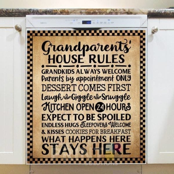 Grandparents House Rules Dishwasher Magnet