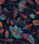 Bohemian Folk Art Paisley and Tulips Pattern #3 Garden Flag