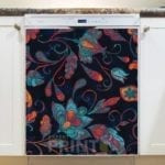 Bohemian Folk Art Paisley and Tulips Pattern #3 Dishwasher Magnet