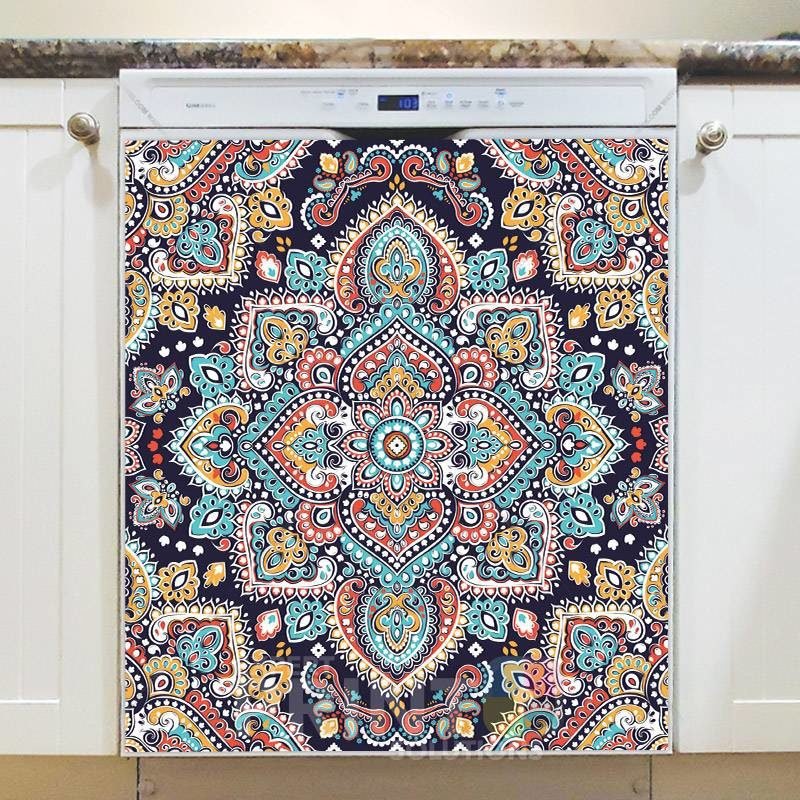 Bohemian Folk Art Ethnic Mandala Design #4 Dishwasher Magnet