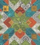 Bohemian Folk Art Ethnic Mandala Patchwork Pattern Garden Flag