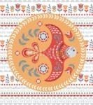 Scandinavian Folk Art Birds Design #1 Garden Flag
