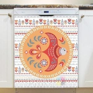 Scandinavian Folk Art Birds Design #1 Dishwasher Magnet