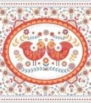 Scandinavian Folk Art Birds Design #2 Garden Flag