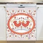 Scandinavian Folk Art Birds Design #2 Dishwasher Magnet
