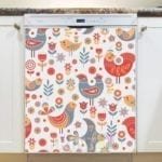 Scandinavian Folk Art Birds Design #4 Dishwasher Magnet