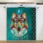 Beautiful Native Wolf Head Dishwasher Magnet