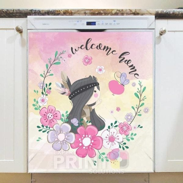Little Native Girl Dishwasher Magnet
