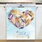 Beautiful Native Feather Heart #2 Dishwasher Magnet