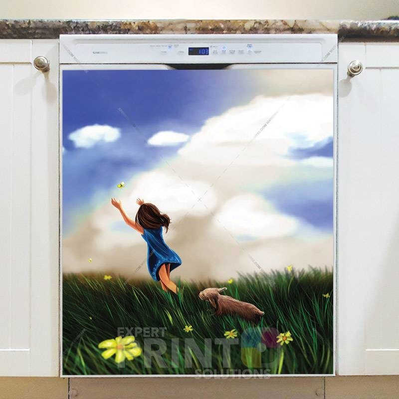 Chasing Butterflies Dishwasher Magnet